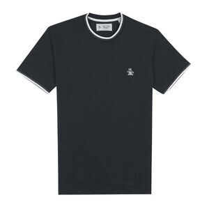 Original Penguin Mens Sticker Pete Ringer Tipped T-Shirt / Dark Sapphire